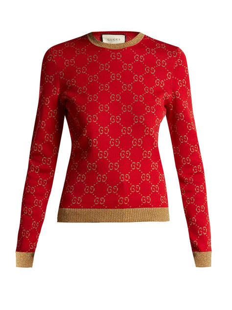 red sweater gucci|red Gucci sweater women's.